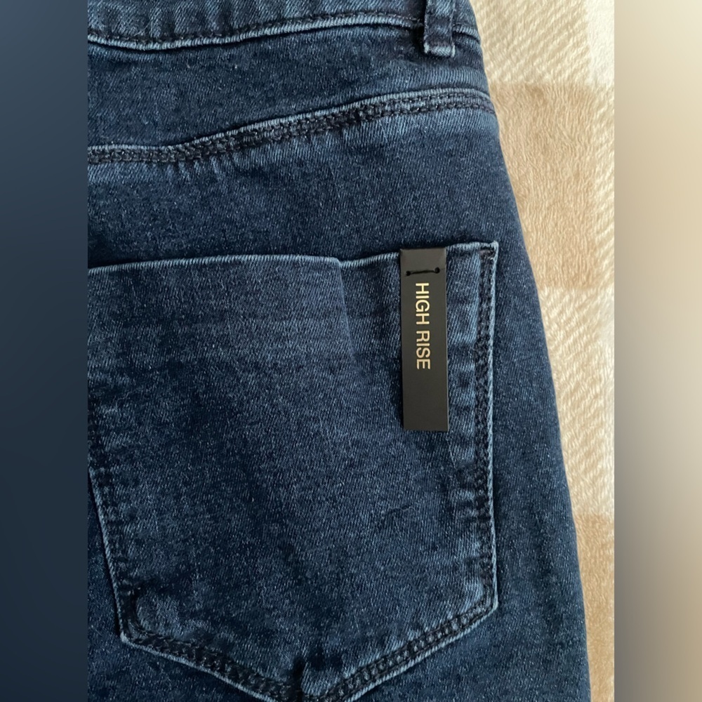 Massimo Dutti Dark High Rise Blue size 4 Floral Embroidered Jeans NWT - Picture 12 of 16